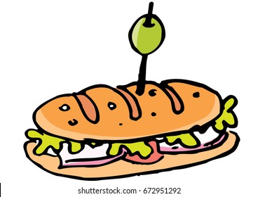 Sandwich with olives