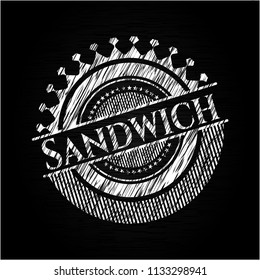 Sandwich on chalkboard