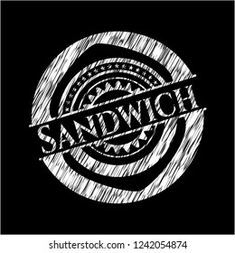 Sandwich on chalkboard