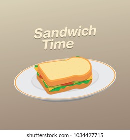 Sandwich on a Plate Vector