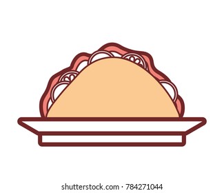 sandwich  on plate  vector illustration