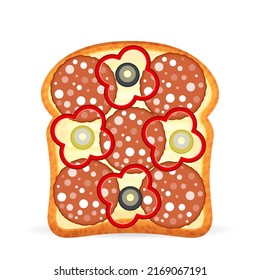 Sandwich on a white background. Vector illustration.
