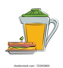 sandwich with orange juice food related image 