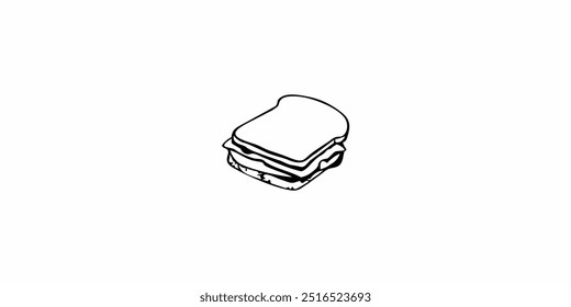 sandwich outline design for kids printable coloring book