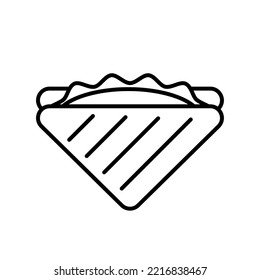 Sandwich outline vector icon. Linear style sign for food mobile concept and web design. Logo sandwich illustration.  Single high quality symbol.