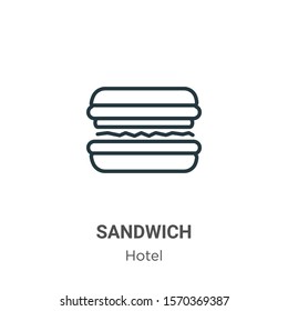 Sandwich outline vector icon. Thin line black sandwich icon, flat vector simple element illustration from editable restaurant concept isolated on white background