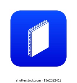 Sandwich panel icon blue vector isolated on white background