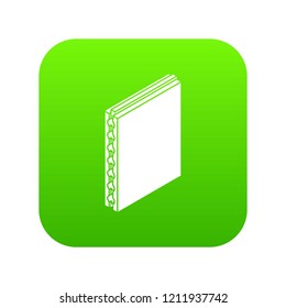 Sandwich panel icon green vector isolated on white background