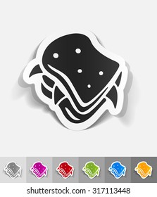 sandwich paper sticker with shadow. Vector illustration