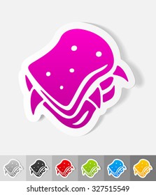sandwich paper sticker with shadow. Vector illustration