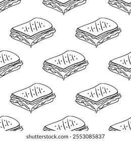plano de fundo do padrão de sanduíche. Plano de fundo Sandwich Seamless Pattern. padrão sanduíche vetor sem emenda. 
