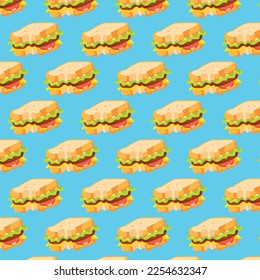 sandwich pattern wallpaer background design vector illustration pattern isolated characters, mascots, emoticons and emoji for web