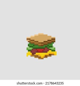 sandwich in pixel art style