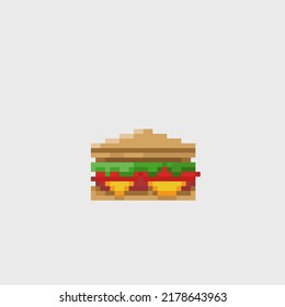 sandwich in pixel art style
