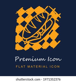 Sandwich premium material ui ux isolated vector icon in navy blue and orange colors