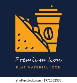 Sandwich premium material ui ux isolated vector icon in navy blue and orange colors