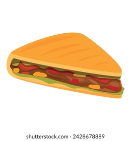 Icono de quesadilla sándwich vector de dibujos animados. Menú de comida. Desayuno mexicano