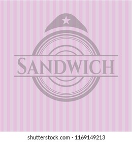 Sandwich realistic pink emblem