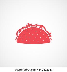 Sandwich Red Flat Icon On White Background