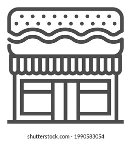 Sandwich restaurant, square line vector icon