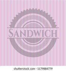 Sandwich retro style pink emblem