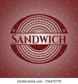 Sandwich retro style red emblem