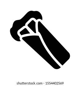 sandwich roll vector glyph flat icon