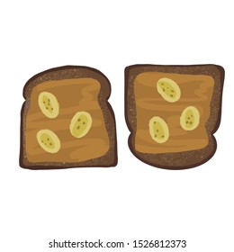 sandwich with rpeanut butte and banana. healthy eating.
