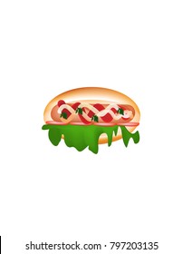 Sandwich with sausage 