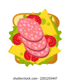 Sandwich with a sausage Food icon. Vector illustration