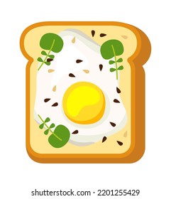 Sándwich con huevos revueltos Icono de comida. Ilustración del vector