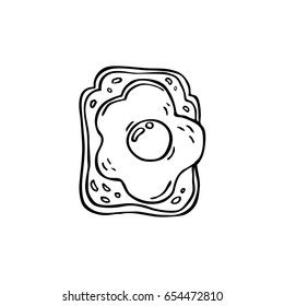 Sandwich with scrambled eggs  icon vector. Breakfast vector.