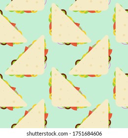 Sandwich Seamless Pattern Background Vector Design