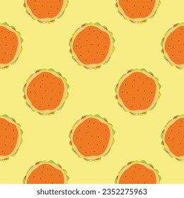 sandwich seamless pattern vector illustration.