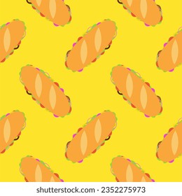 sandwich seamless pattern vector illustration.