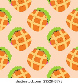 sandwich seamless pattern vector illustration