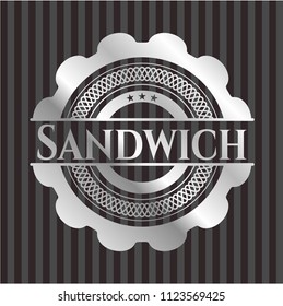 Sandwich silvery shiny emblem