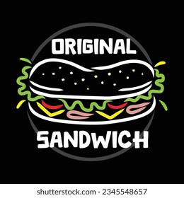 The Sandwich Simple Logo Vector Design