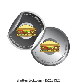 sandwich slice label sticker theme