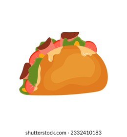 Sandwich. Snack fast food. Meatball sub, wrap and traditional ham and cheese on toast. Vector clip art illustration
