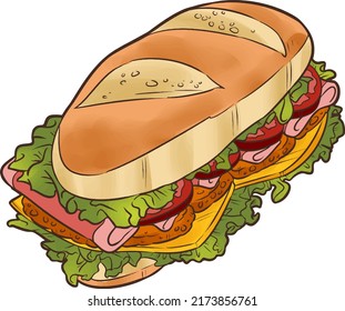 sandwich snack  toast food vector