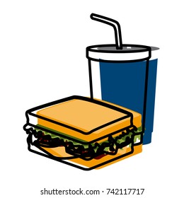 Sandwich with soda