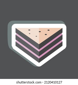 Sandwich Sticker in trendy isolated on black background