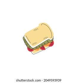 Sandwich Stickers Isolated On White Background