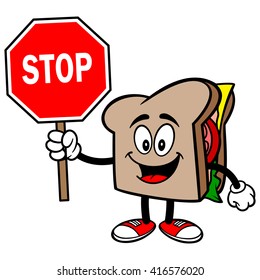 Sandwich with a Stop Sign