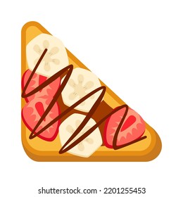 Sandwich with strawberry and banana Food icon. Vector illustration