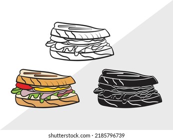Sandwich SVG Printable Vector Illustration