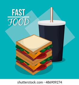 Sandwich taco fries and fast food design