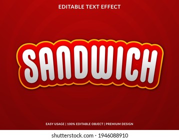 sandwich text effect template design use for business brand and logo