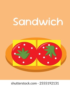 Sandwich text on beige background